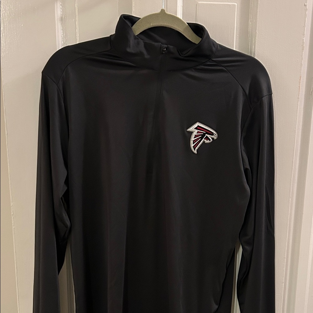 Atlanta Falcons Black Quarter-Zip Pullover with Embroidered Logo